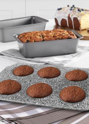 Форма для випікання 6 кексів гранітна