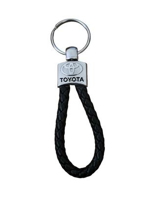 Брелок автомобильный для ключей toyota тойота плетеный екокожа черный