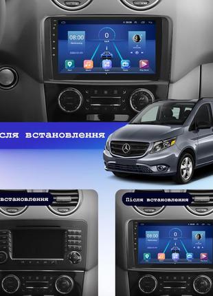 Штатная магнитола lesko для mercedes-benz vito iii (w447) 2014-н.в. экран 10" 2/32gb/ 4g/ wi-fi premium gps3 фото