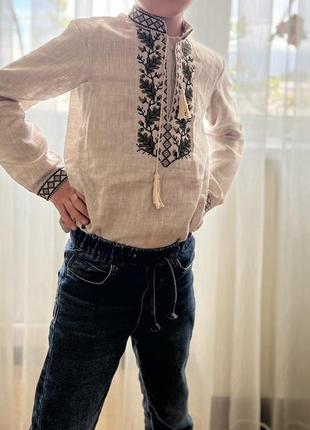 Вишиванка натур льон