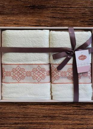Туреччина 🇹🇷. набір махрових рушників 50х90 см 70х140 см 2 шт, люкс якість.2 фото