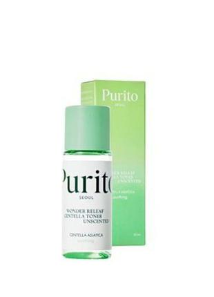 Успокаивающий тонер с центеллой без эфирных масел purito seoul wonder releaf centella toner unscented, 30 мл