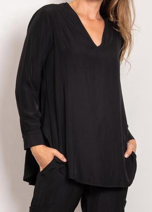 Черная блуза cos, базовая рубашка cos, блуза из купро, блуза летающая мышь, оверсайз топ, блуза свободного кроя