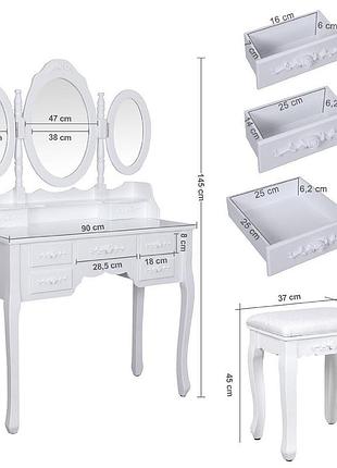 Туалетный столик белый + табурет eae 5