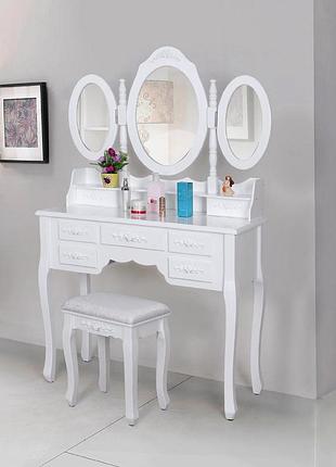 Туалетный столик белый + табурет eae 4