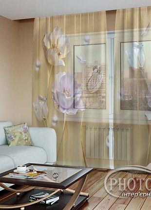 Фото тюль "маки и жемчуг" - любой размер! читаем описание!