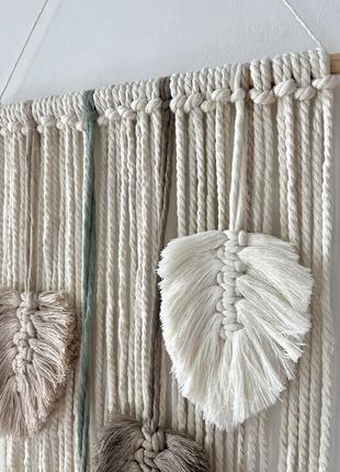 Підвіска декор пір'я макраме з китицею