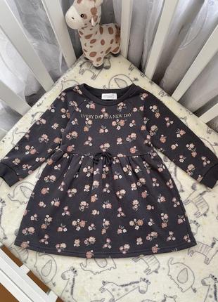 Платье с длинным рукавом на микрофлисе 2-3 года