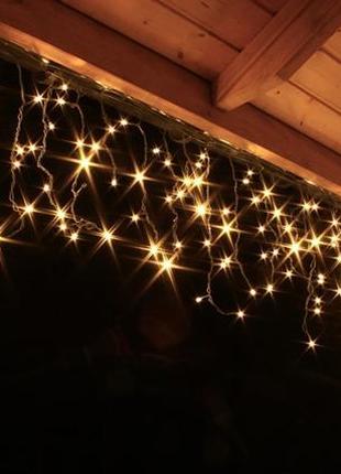 Новорічна гірлянда бахрома 500 led, білий теплий світ 24 м, 22,5 w5 фото