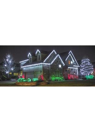 Новогодняя гирлянда бахрома 300 led, белый холодный свет 14 м + ночной датчик супер цена eae5 фото