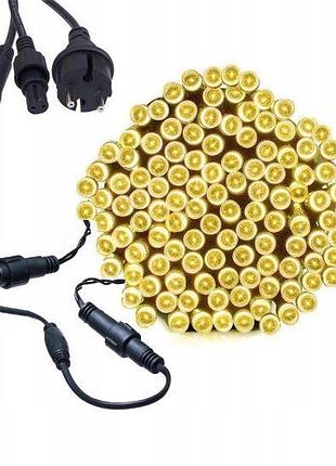 Новогодняя гирлянда 14,5 м 200 led (теплый белый цвет) супер цена eae