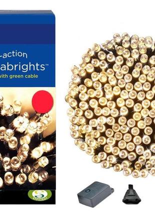 Новогодняя гирлянда 300 led, ip44, длина 24 м, белый теплый свет супер цена eae