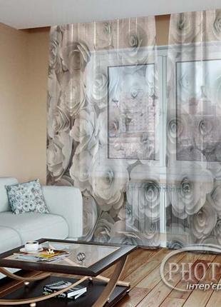 Фото тюль "бумажные розы" - любой размер! читаем описание!