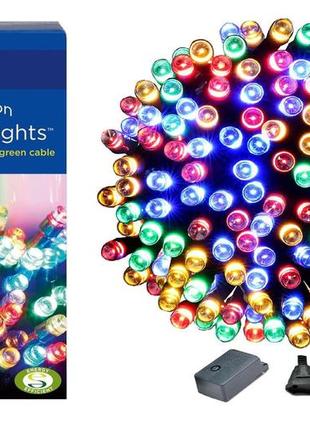 Новорічна гірлянда 200 led, довжина 16m, різнобарвний світ