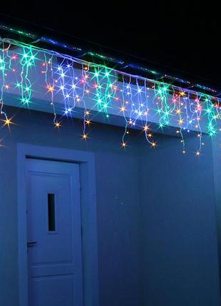 Новогодняя гирлянда бахрома 500 led, разноцветный свет 24 м супер цена eae2 фото