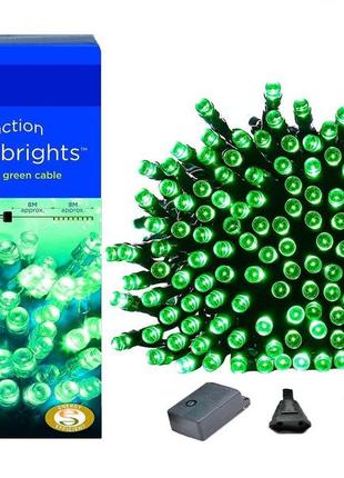 Новогодняя гирлянда 300 led, ip44, длина 24 м, зеленый свет супер цена eae