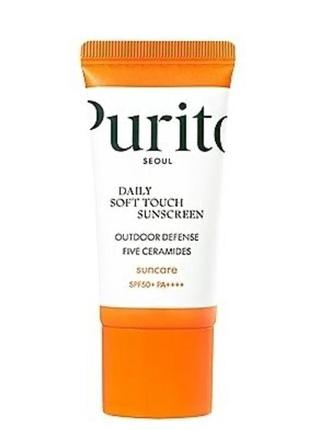 Солнцезащитный крем с керамидами purito seoul day soft touch sunscreen spf 50+, 15 мл