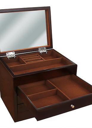 Шкатулка для ювелирных украшений бижутерии коричневая eae