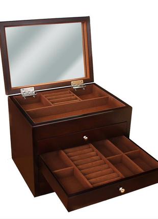 Шкатулка для ювелирных украшений бижутерии коричневая eae