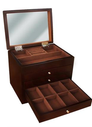 Шкатулка для ювелирных украшений бижутерии коричневая eae