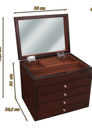 Шкатулка для ювелирных украшений бижутерии коричневая eae