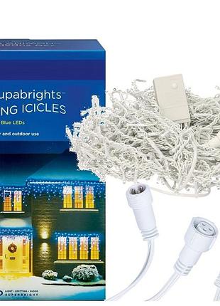 Новогодняя гирлянда бахрома 200 led, белый теплый свет 7 м супер цена eae