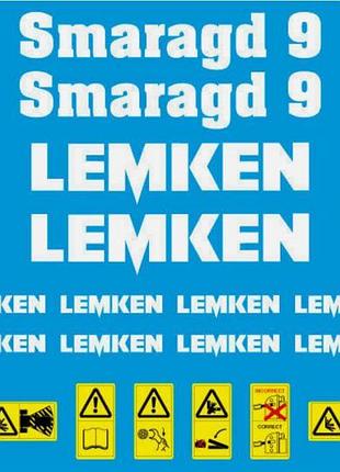 Наклейки lemken opal smaragd 9 смарагд плуг культиватор лемкен белые с табличками