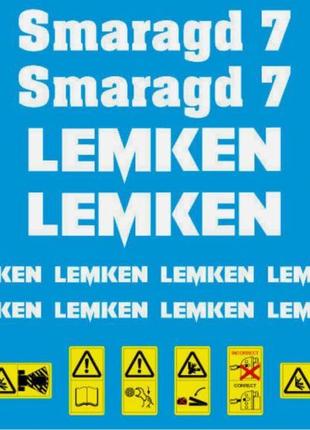 Наклейки lemken opal smaragd 7 смарагд плуг культиватор лемкен белые с табличками семерка