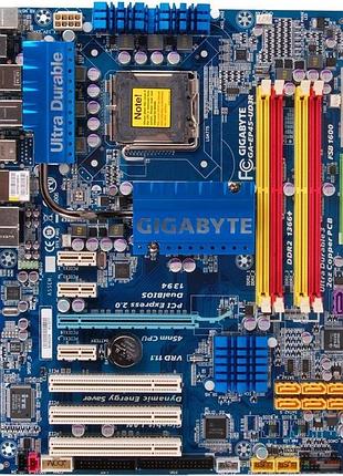 Топовая плата s775 gigabyte ga-ep45-ud3r на p45 chip с 4мя pci-express / ddr2 понимает все 2-4ядра процы xeon