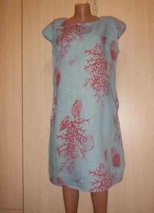 Льняное платье италия р.50-52(xl-xxl) 100% лен