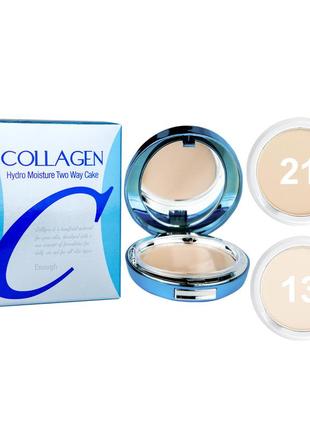 Пудра enough collagen hydro moisture two way cake spf25 палітра8 фото