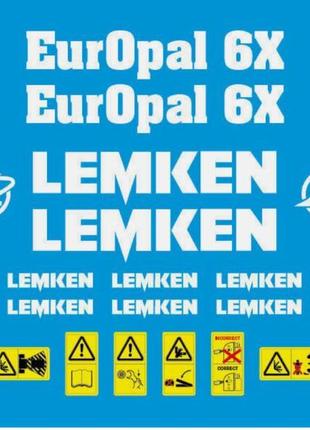 Наклейки lemken opal europal 6х 6x екропал плуг культиватор лемкен табличками