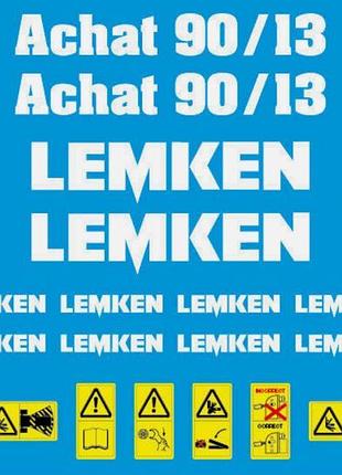 Наклейки lemken opal achat 90/13 плуг культиватор лемкен белые с табличками
