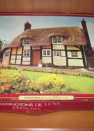 Вінтажні пазли "waddingtons" 1500 шт. "thatched cottage. england" некомплект.