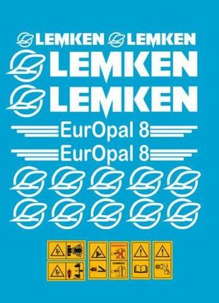 Наклейки lemken opal europal 8 екропал плуг культиватор лемкен без фона
