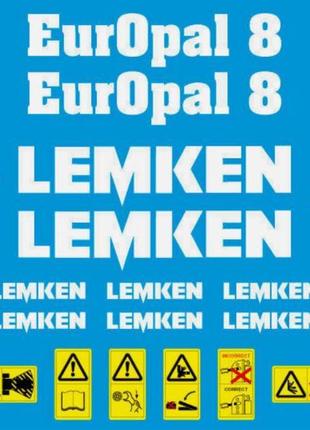 Наклейки lemken opal europal 8 екропал плуг культиватор лемкен белые с табличками