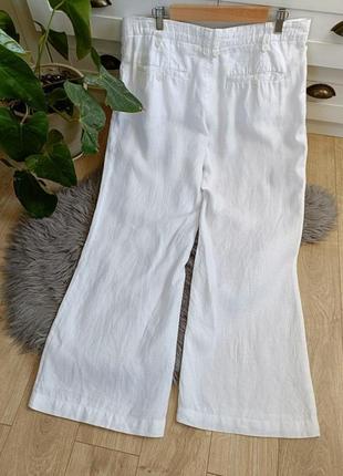 Белые льняные брюки от h&amp;m, размер xxl2 фото
