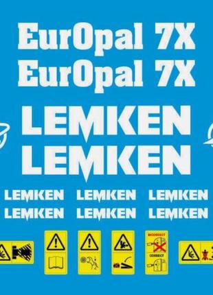 Наклейки lemken opal europal 7х 7x екропал плуг культиватор лемкен белые с табличками
