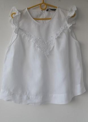 Лляна блузка-майка zara m 44-46