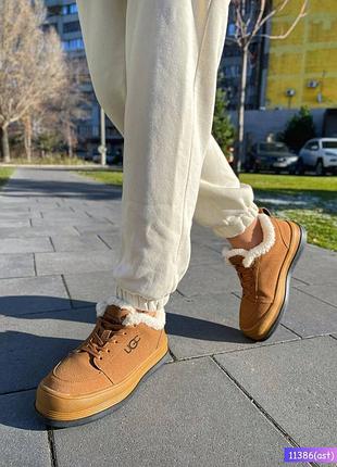11386👑кроссовки ugg в натуральной замше утеплены мехом
