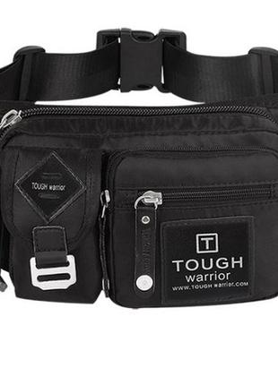 Сумка-бананка поясна mackros wf-t4257 вологостійка колір чорний