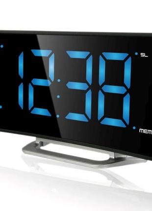 Годинник настільний з радіо technoline wt460 blue led black/silver (wt460 blaue led)