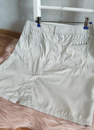 Бежевая короткая хлопковая юбка от oodji, размер m/l2 фото