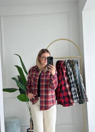 Клетчатая рубашка в клетку коттон