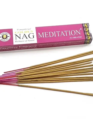 Благовоние golden nag meditation (медитация) (vijayshree) (15 гр.) (смотрите описание) аромапалочки