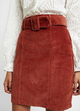 Бренду dorothy perkins, оригинальная женская юбка свободветовые, в рубчик, хлопковая.