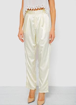 Брюки женские летние нарядные, цвет светло-желтый, 244r351