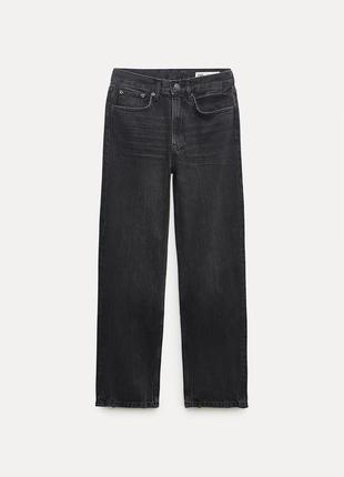 Укорочені джинси zara прямі джинси slim fit - straight leg - mid rise5 фото