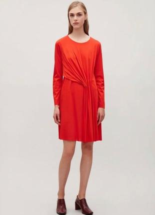 Cos красное платье с длинным рукавом2 фото