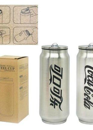 Уцiнка. термос-термокружка "coca-cola" (сріблястий) - протікає